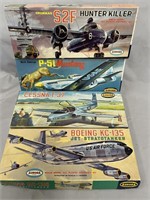 4 Boxed Vintage Aurora Airplane Model Kits