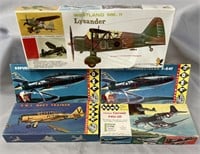 5 Boxed Vintage HAWK Airplane Model Kits