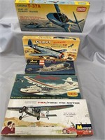 5 Boxed Vintage Airplane Model Kits