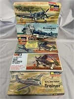 5 Vintage Monogram Airplane Model Kits