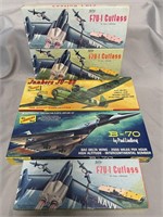 5 Vintage Lindberg Airplane Model Kits