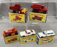 5 Boxed 1960s Matchbox Vehicles