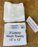 3 Luxury Washcloths