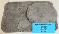 3 pc Anti-Skid Bath Mat Set
