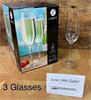 3 Flute Glasses (8 oz)