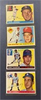 1955 Topps four card lot - Jensen, Qualters,