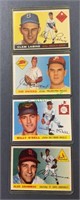 1956 Topps four card lot - Labine, Owens, Odell,