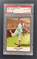 1961 Golden Press Dizzy Dean, PSA 8, card #8