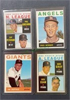 1964 Topps 4-card lot, Gagliano, Peterson,