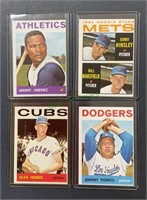 1964 Topps 4-card lot, Jimenez, Hensley,