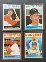 1964 Topps 4-card lot, Francona, Horlen,