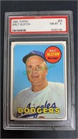 1969 Topps Walt  Alston PSA 8, Dodgers Manager,