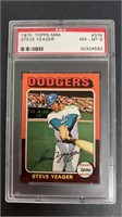 1975 Topps Mini Steve Yeager PSA 8, card #376