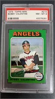 1975 Topps Mini Bobby Valentine PSA 8, card #215