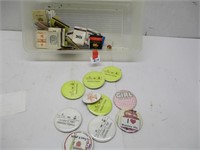 Assorted Buttons & Old Match Books