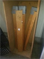 Group of 2 wood sawhorses.