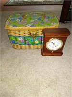 Awesome sewing box and a small clock