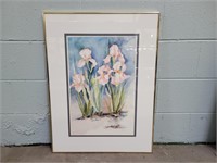 Signed Framed Floral Print