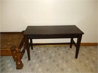 Piano bench and coffee table is about 4ft.