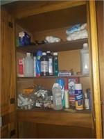 Misc medicine cabinet items and hand towels