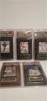 (5) Superstar Collectors Plaques With Cards