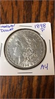 1898 P Morgan Silver Dollar AU