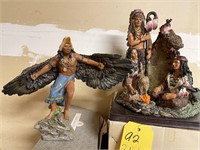 2 Native American figurines