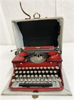 Vintage Red Royal Portable Typewriter in case,