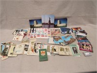2 BOXES OF POST CARDS & MISCELLANEOUS: