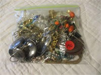 Bag Full of Misc Jewelry - Earrings, Necklaces +