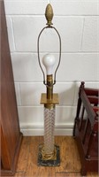 Brass/glass/marble lamp w/o shade