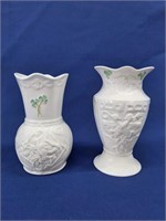 Belleek 'Green Mark' Vases