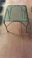 Green metal patio side table