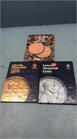 3 Lincoln memerial cents books w contents