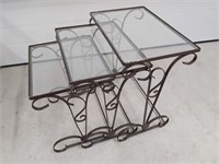 Iron Nesting Tables - Glass