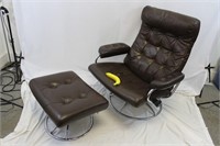 MCM Ekornes Leather Stressless recliner & Ottoman