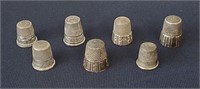 Seven Vintage Sterling Silver Sewing Thimbles