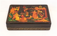 Russian Lacquer Box Tsar & Courtiers 6" x 4"