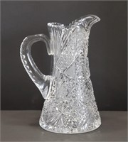 Antique 9 1/2" ABP Brilliant Cut Glass Pitcher