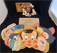1930s DISNEY Pluto Figures Pinocchio Masks & More