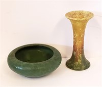 2 Arts & Crafts 6" Unmarked Vases Maker Unknown