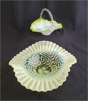 Opalescent Glass Brides Basket Insert & More