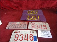 Wisconsin Antique license plates, 70's