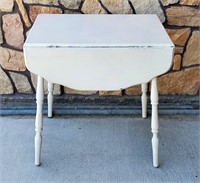 Vintage White Painted Drop Leaf Kitchen Table