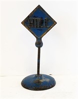 1930 RARE 5" Cast Iron ARCADE Hill Sign Toy