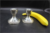 Vintage Set Sterling Silver Weighted Candle bases