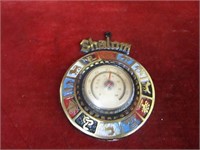 Vintage Jewish Shalom cast brass thermometer.