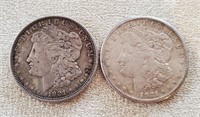 1921-D & 1921-S US Morgan Silver Dollar Coins