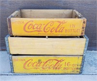 3 Old Coca Cola Botttle Carrier Texas & Denver