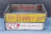 Dr Pepper & Royal Crown Cola Wood Bottle Carriers